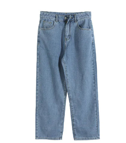Loose Straight-Leg Cropped Jeans