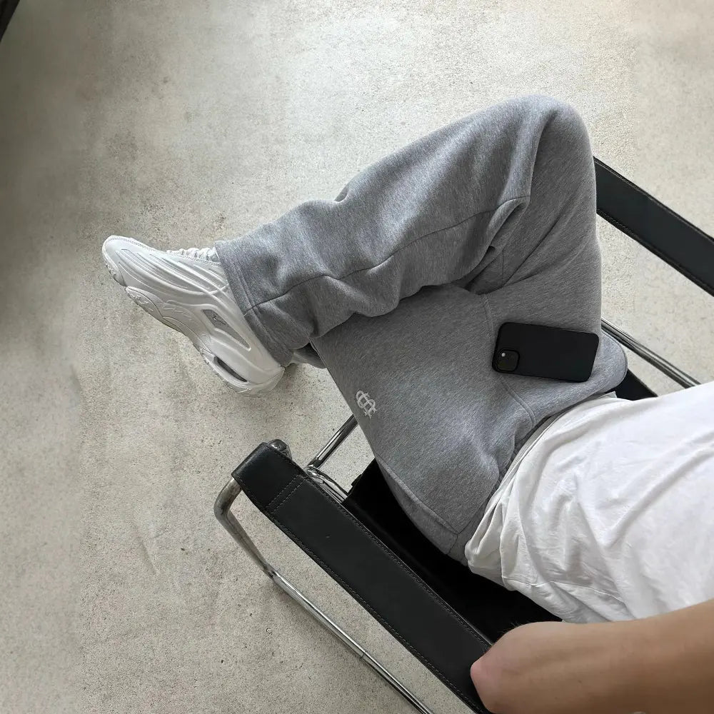 Stretch Rope Zipper unisex Sweatpants Solid Color