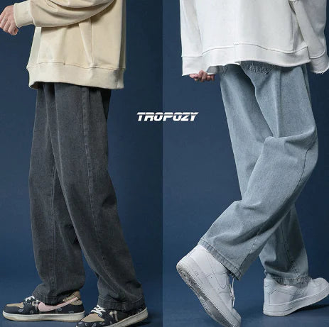Loose Straight-Leg Cropped Jeans